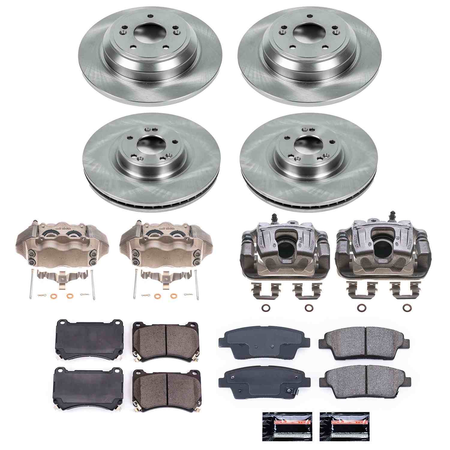 Power Stop 10-14 Hyundai Genesis Front & Rear Autospecialty Kit w/Cals