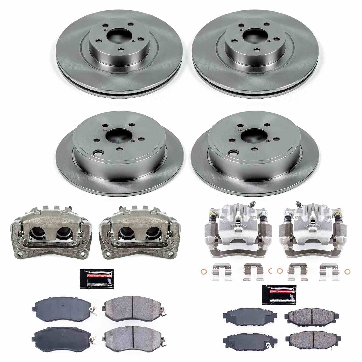 Power Stop 13-14 Subaru Legacy Front & Rear Autospecialty Brake Kit w/Calipers
