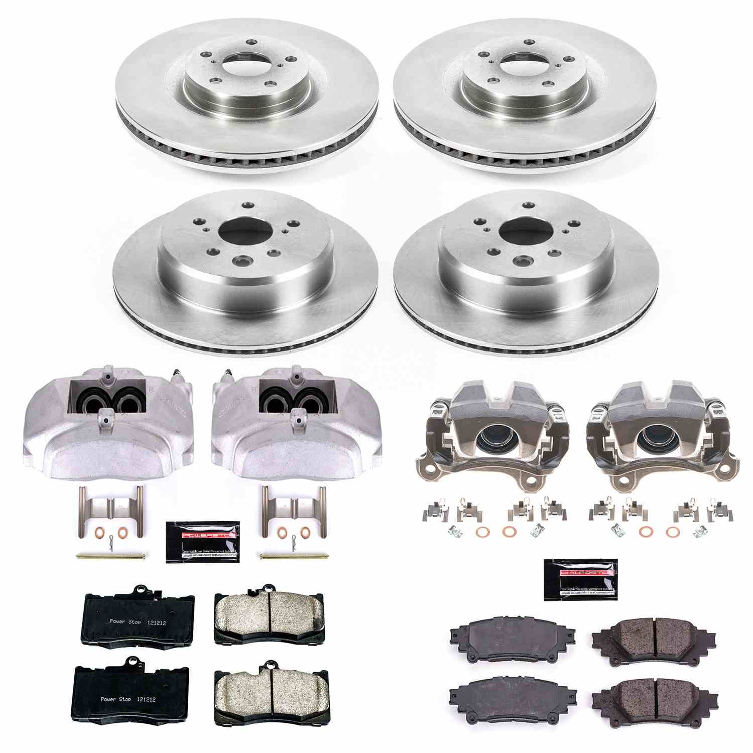 Power Stop 18-19 Lexus GS300 Front & Rear Autospecialty Kit w/Cals