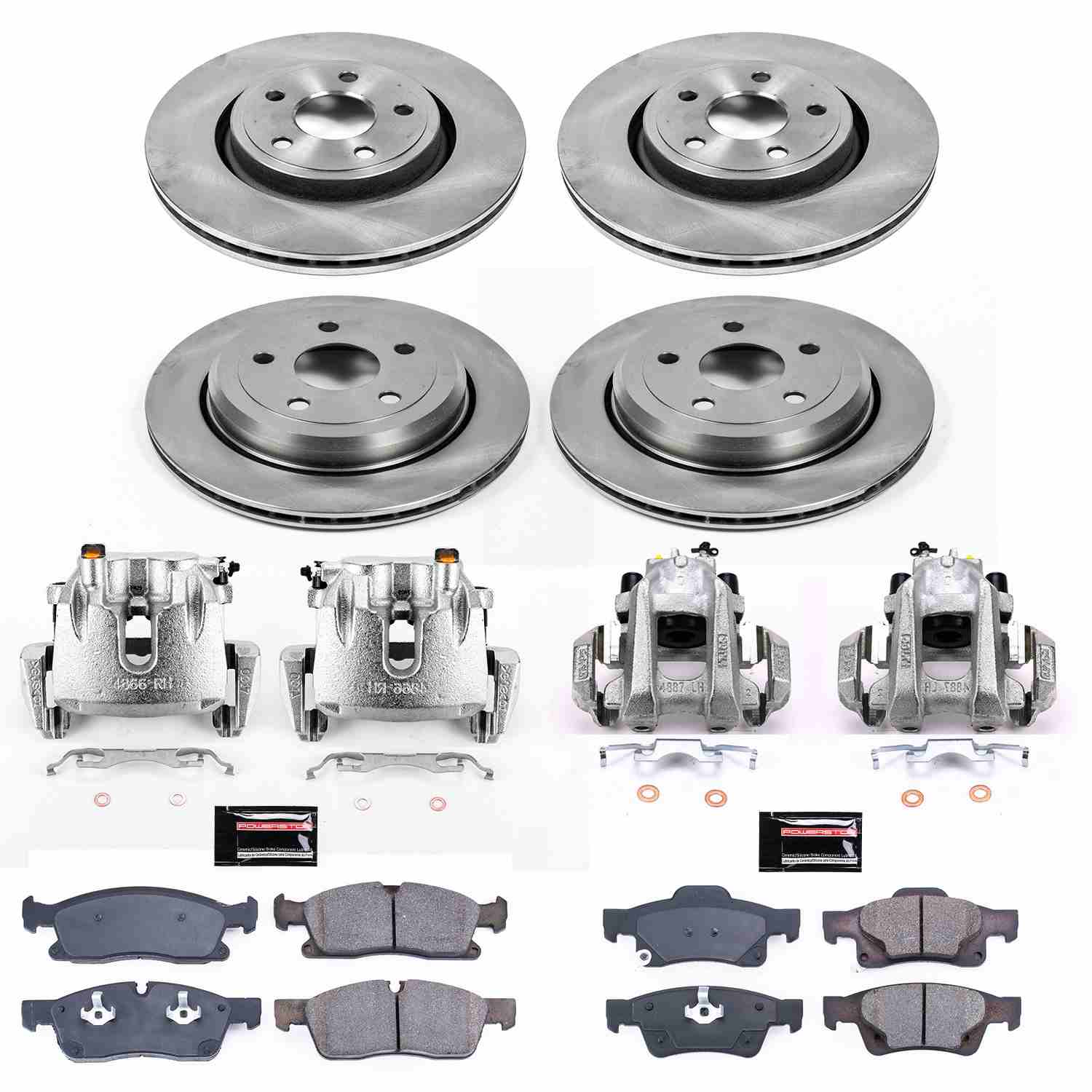 Power Stop 13-15 Jeep Grand Cherokee Front & Rear Autospecialty Kit w/Cals