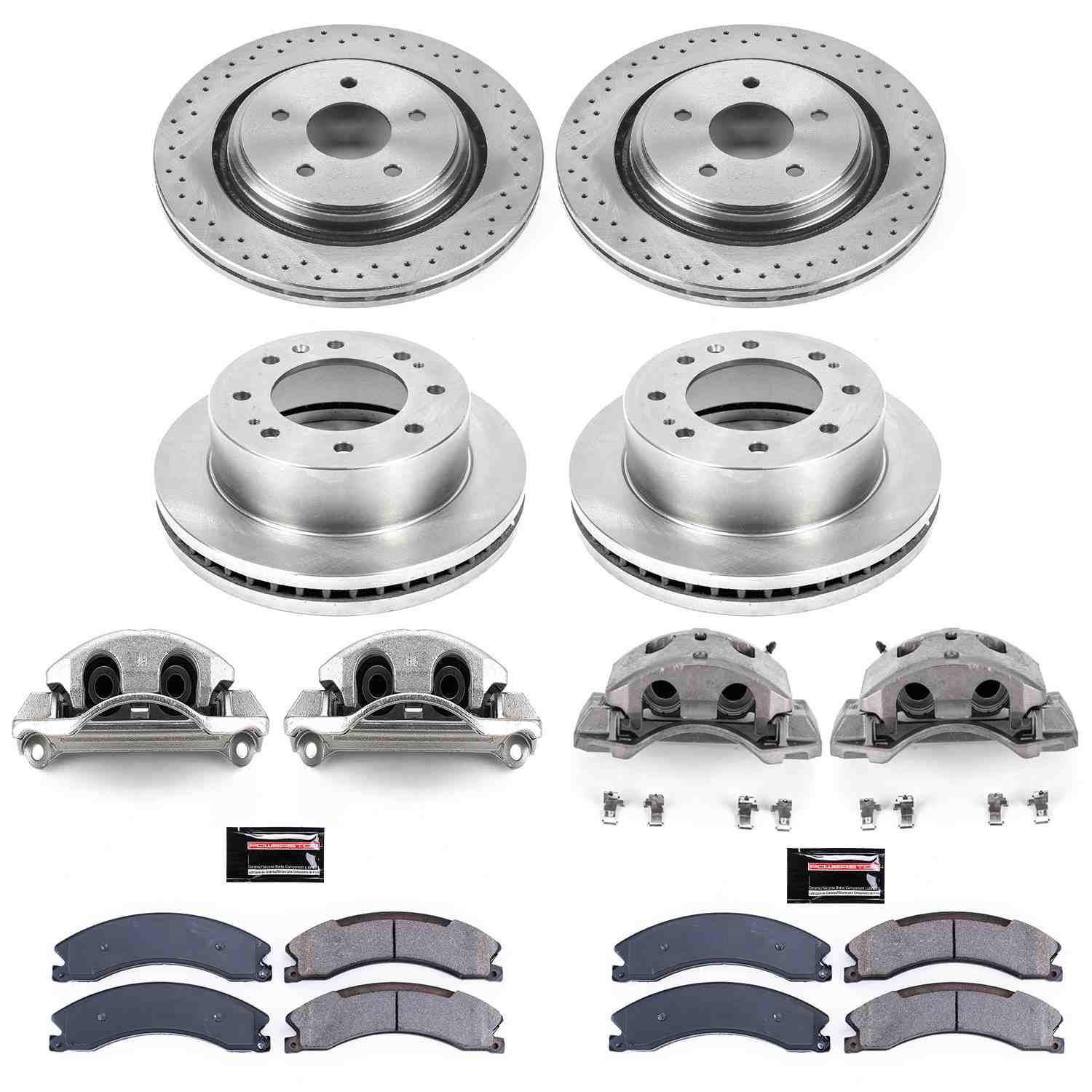 Power Stop 15-19 Chevrolet Silverado 2500 HD Front & Rear Autospecialty Kit w/Cals
