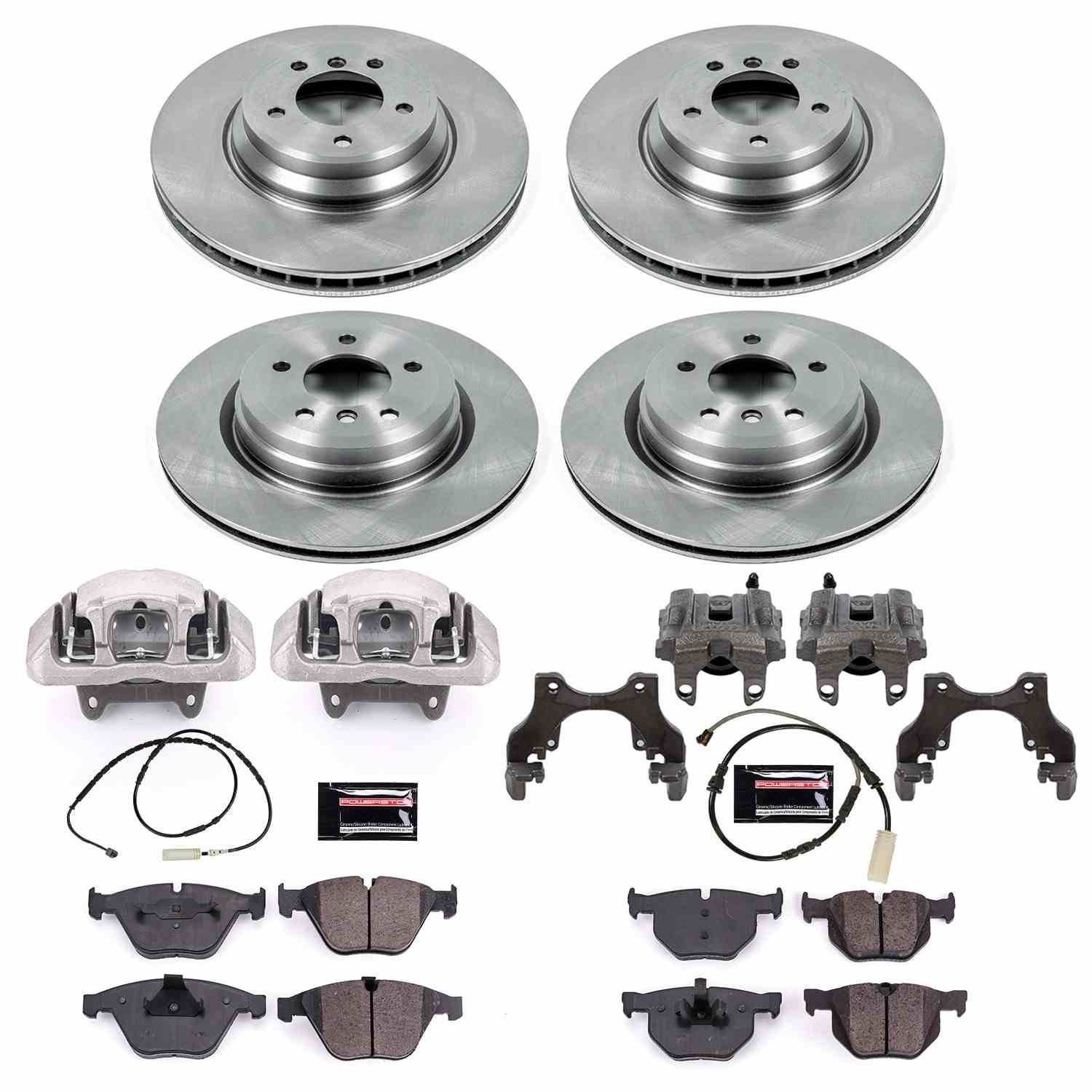 Power Stop 13-15 BMW X1 Front & Rear Autospecialty Kit w/Cals