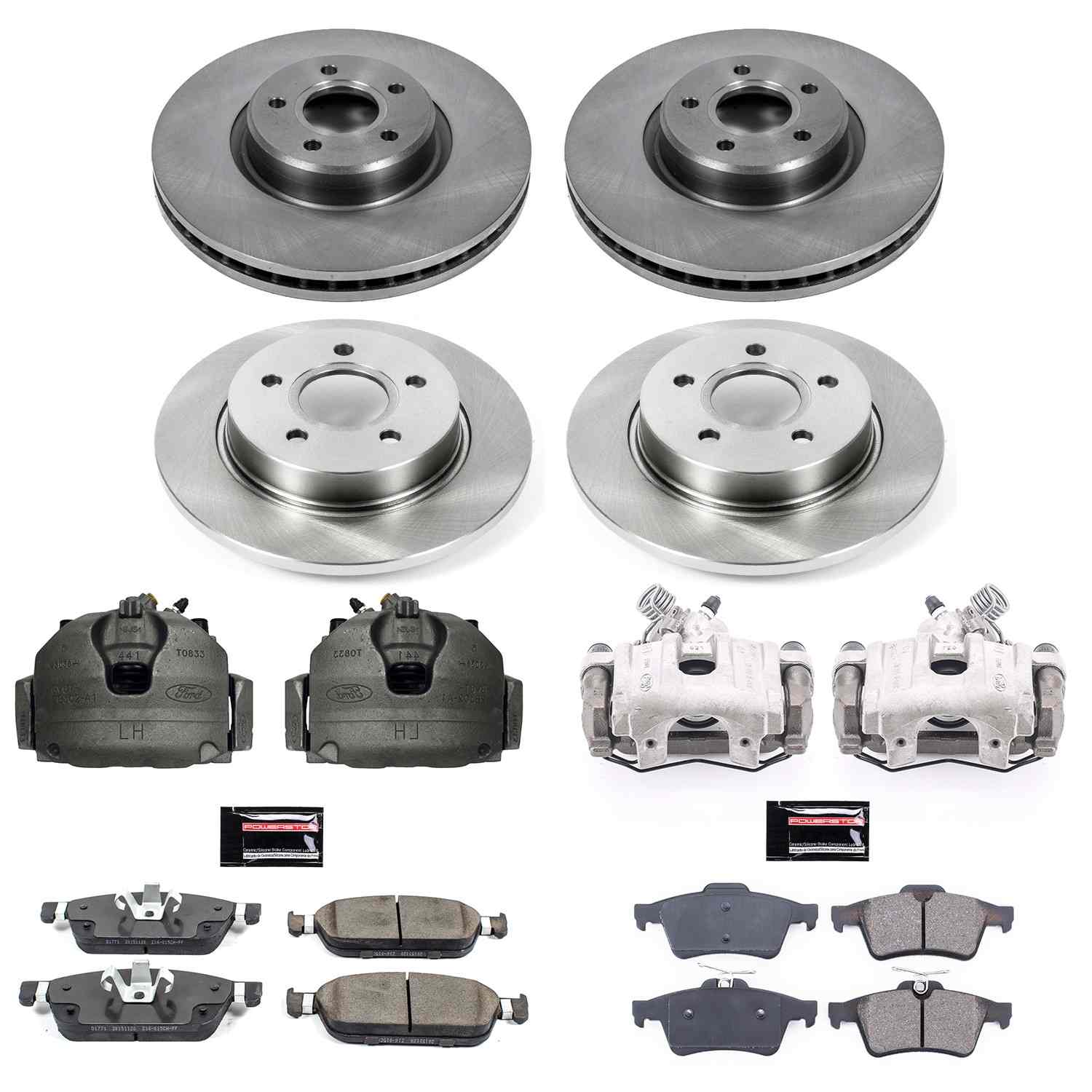 Power Stop 15-18 Ford Focus Front & Rear Autospecialty Kit w/Cals
