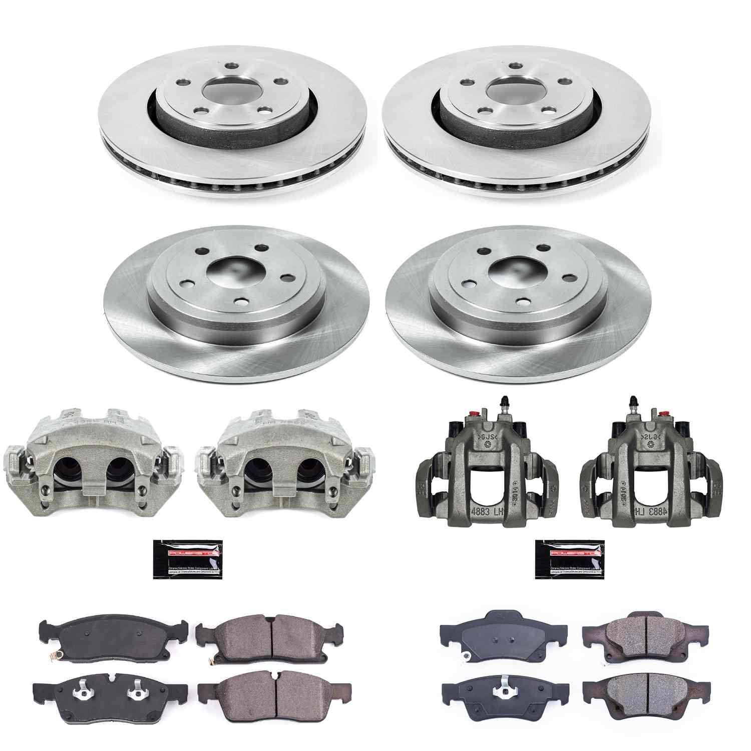 Power Stop 17-19 Jeep Grand Cherokee Front & Rear Autospecialty Kit w/Cals