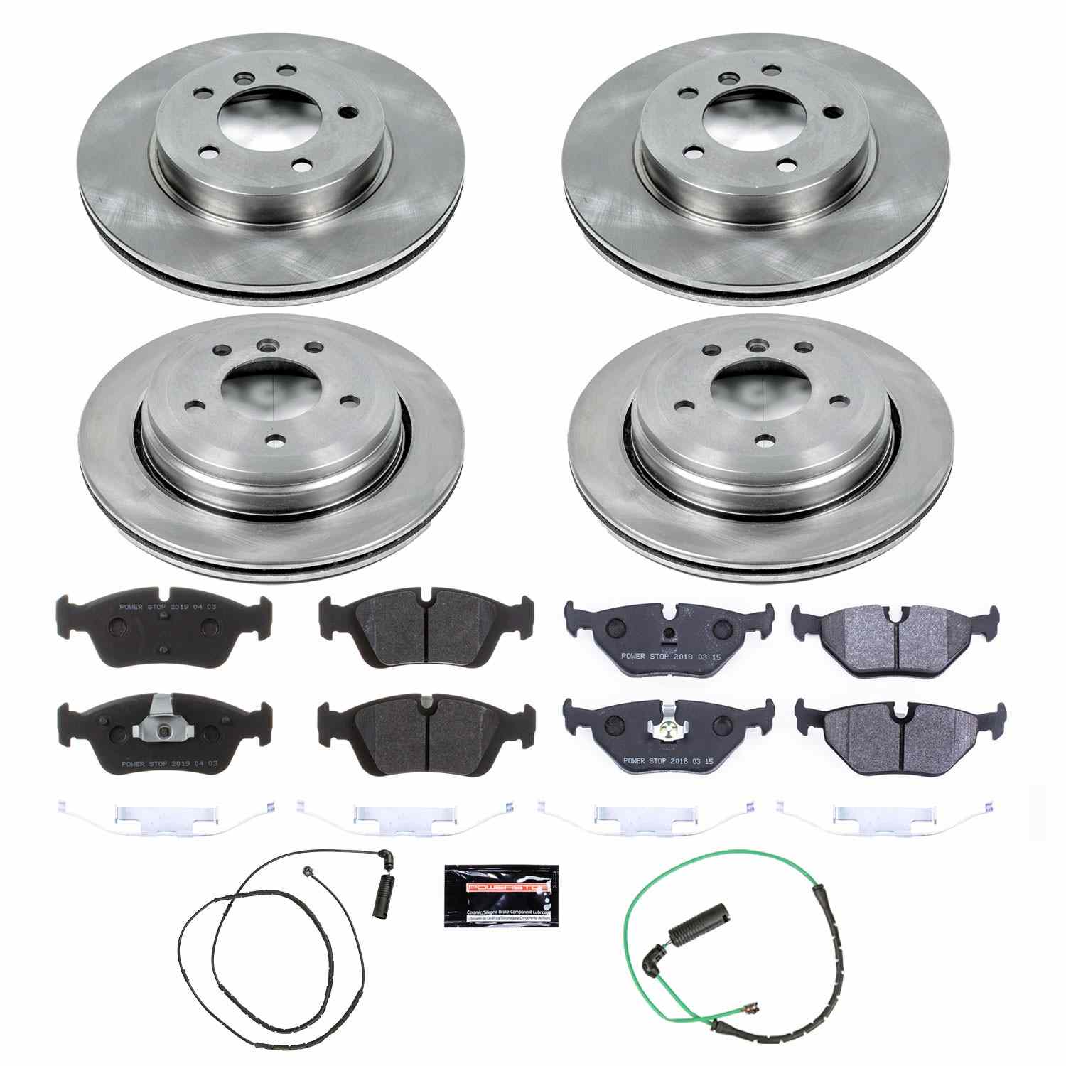 Power Stop 01-05 BMW 325xi Front & Rear Track Day SPEC Brake Kit