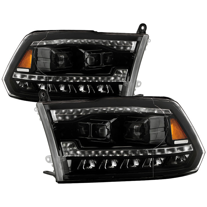 Spyder 09-18 Dodge Ram 1500 (Halogen Model Only) Full LED Headlights - Black (PRO-JH-DR09-FLED-BK)