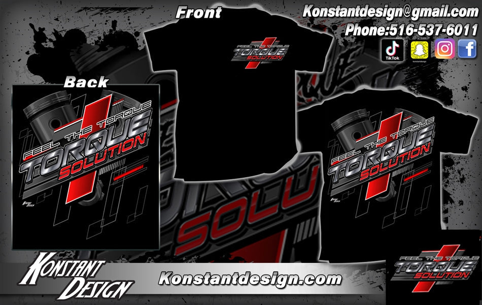 Torque Solution T-Shirt Logo Graphic w/ Piston Design - 3X Large