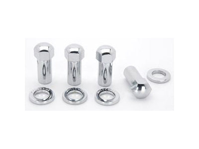 Weld Closed End Lug Nuts 12mm x 1.5 Thread Shank Seat - Chrome (4 Pack)
