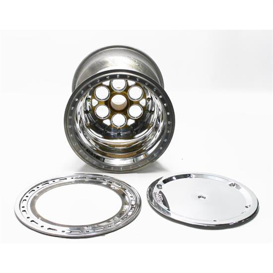 Weld Magnum Sprint 15x17 / 42-Spline / 6in. BS Gold Wheel - Outer Beadlock w/6-Dzus Cover