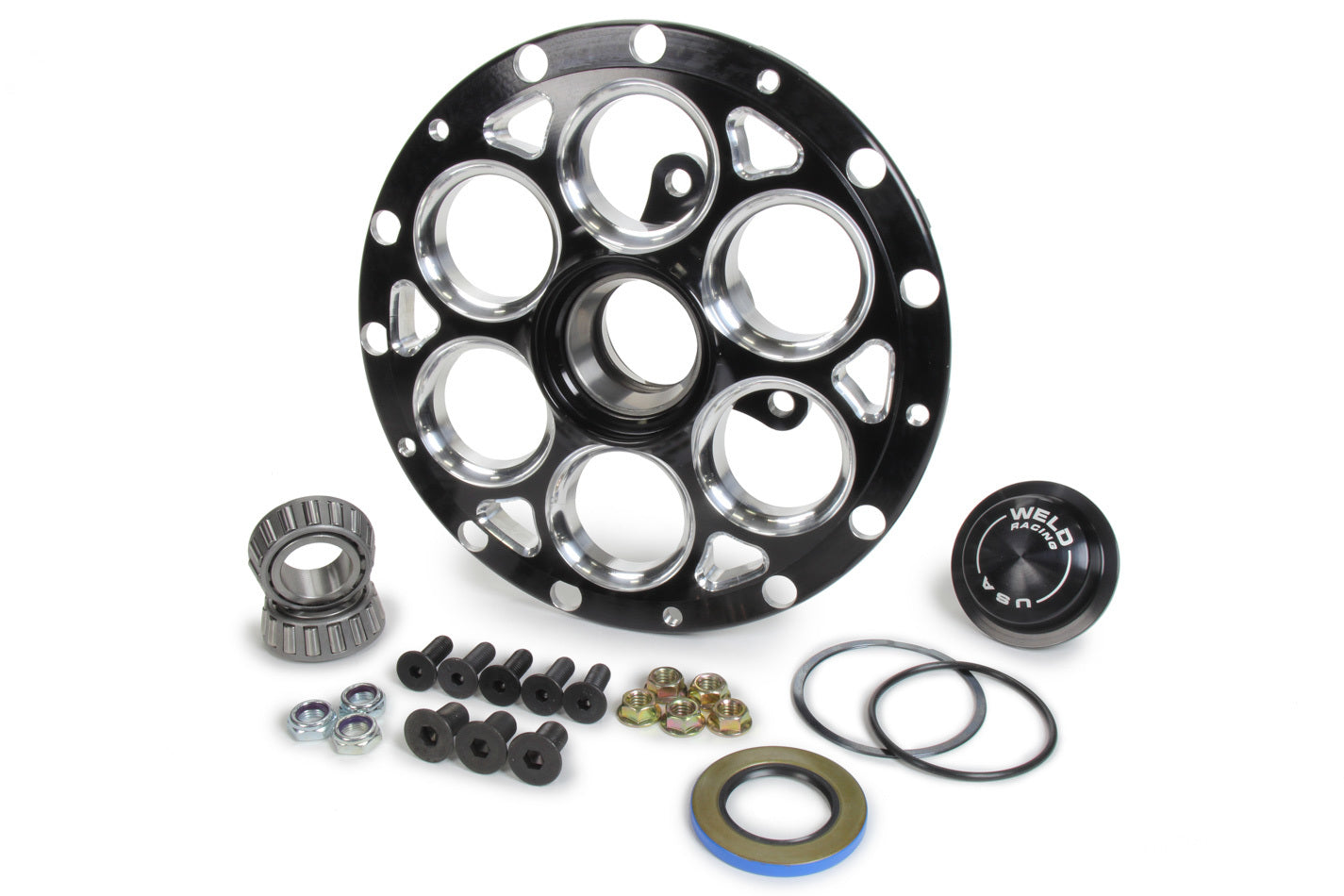 Weld Magnum Hub - Straight Shaft 13in./15in. - Black w/3-Lug Rotor Mount