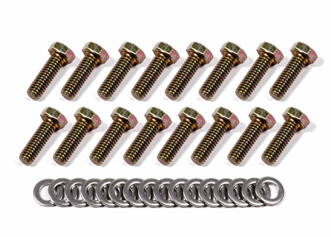 Weld Oval Midget/Sprint Beadlock Bolt Kit 13in./15in. (16 Bolts/16 Washers 5/16-18X1)
