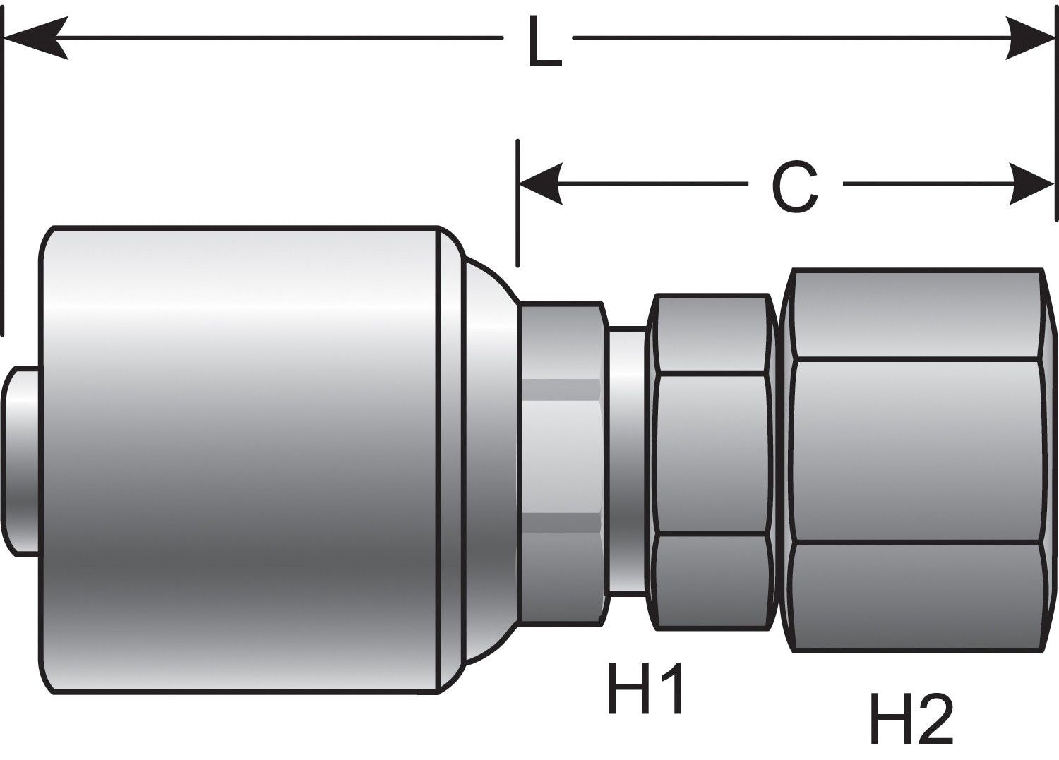 Gates MegaCrimp Couplings Female JIC 37 Deg Flare Swivel 7/8x14 Thread - 100 Pack
