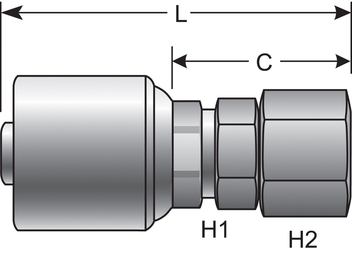 Gates MegaCrimp Couplings Female JIC 37 Deg Flare Swivel 1-1/16x12 Thread - 100 Pack