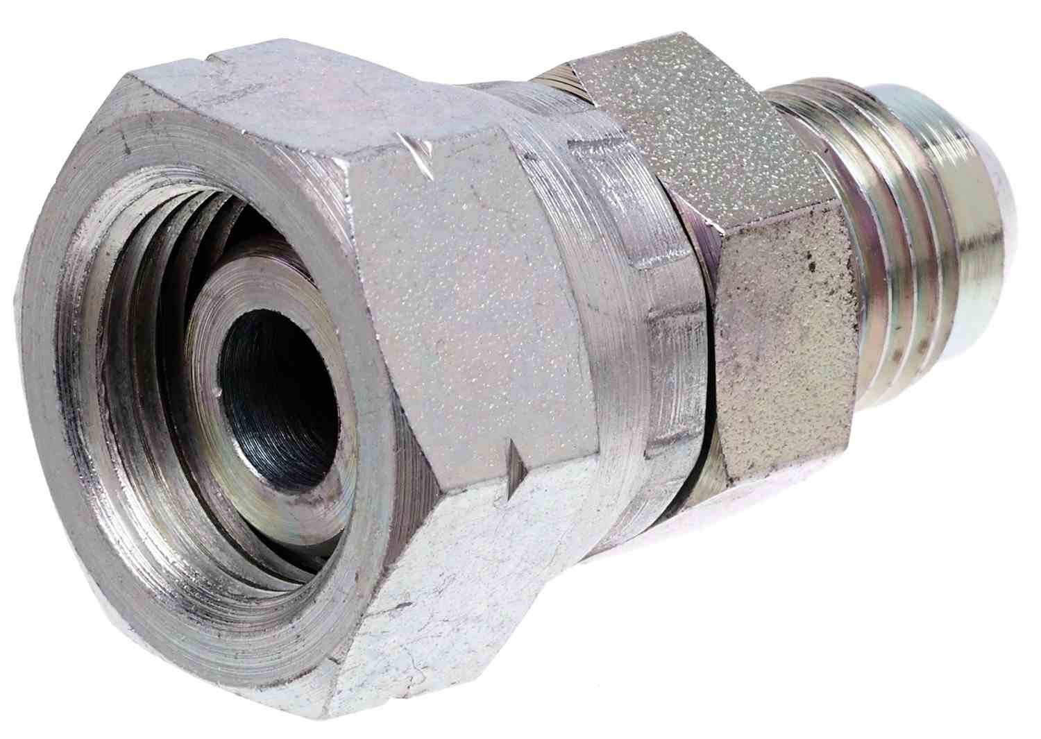 Gates Female DIN 24 Cone Swivel Light Series to Male JIC 37 Male M22x1.5 to 3/4-16 Hydraulic Adapter