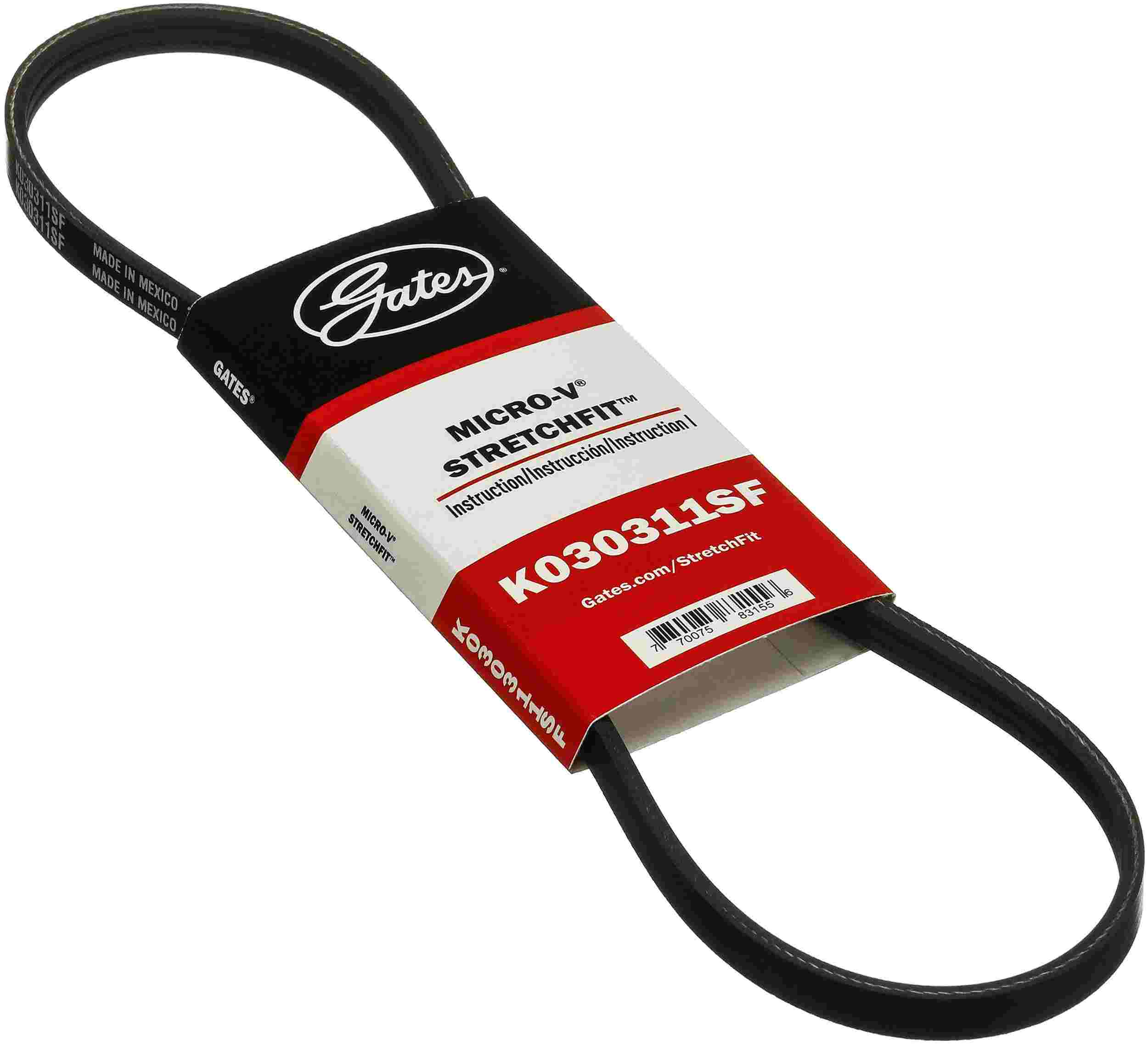 Gates 21-24 Mazda CX-30 4-Cyl. 2.5L Serpentine -Water Pump Stretch Fit V-Ribbed Belt