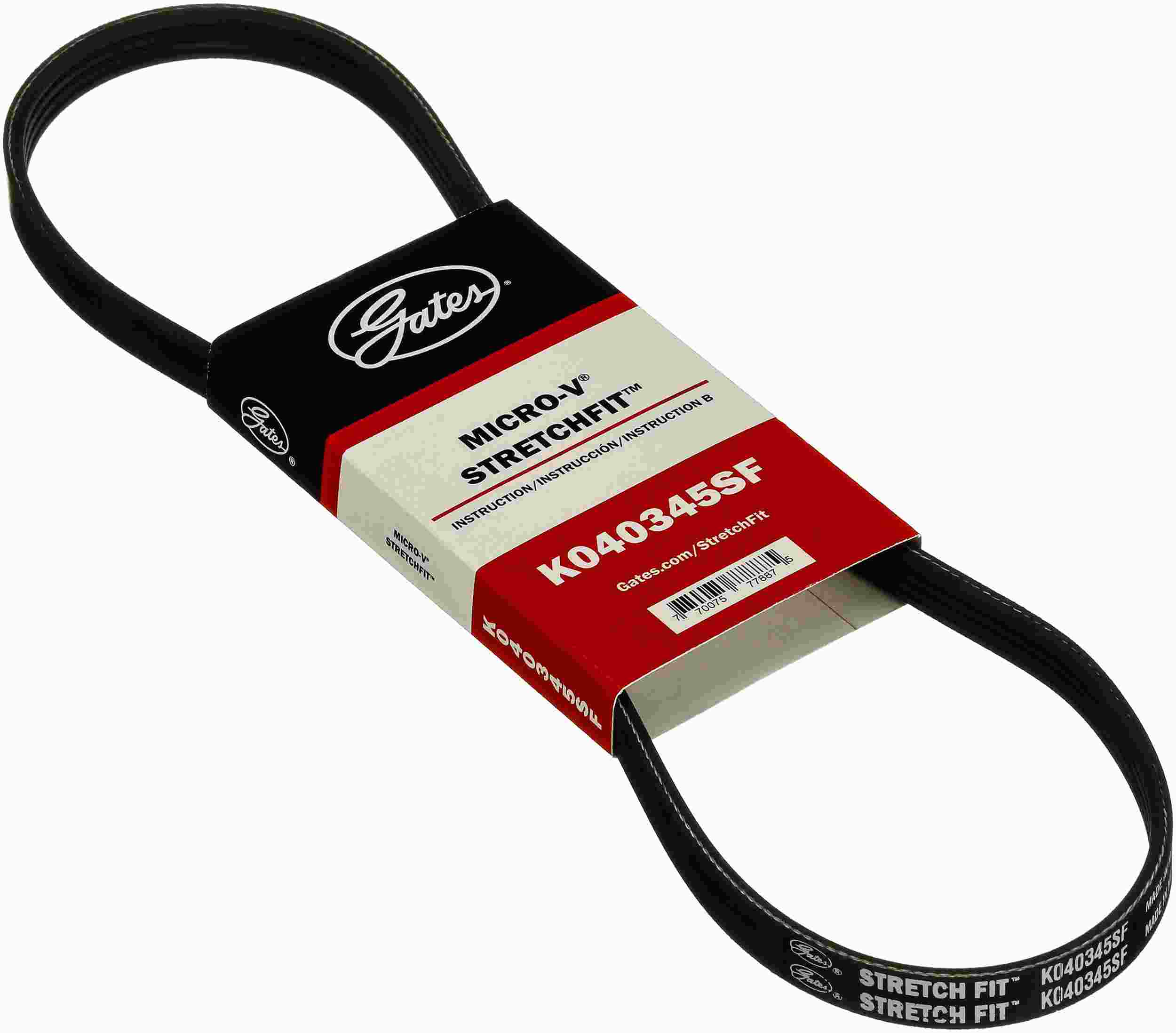 Gates 17-20 Ford Escape 4-Cyl. 2.0L A.C. Stretch Fit V-Ribbed Belt