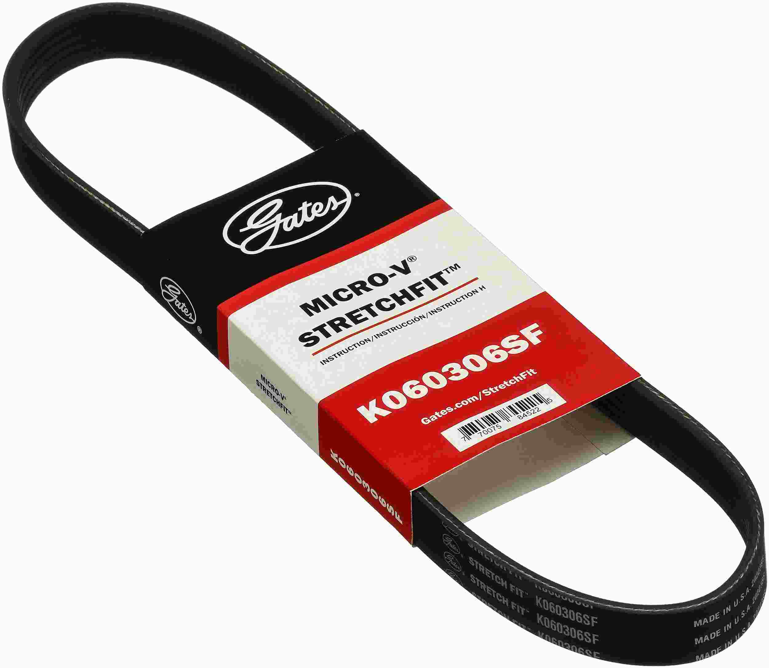 Gates 21-24 Ford Bronco V-6 2.7L Serpentine - Alt. Stretch Fit V-Ribbed Belt