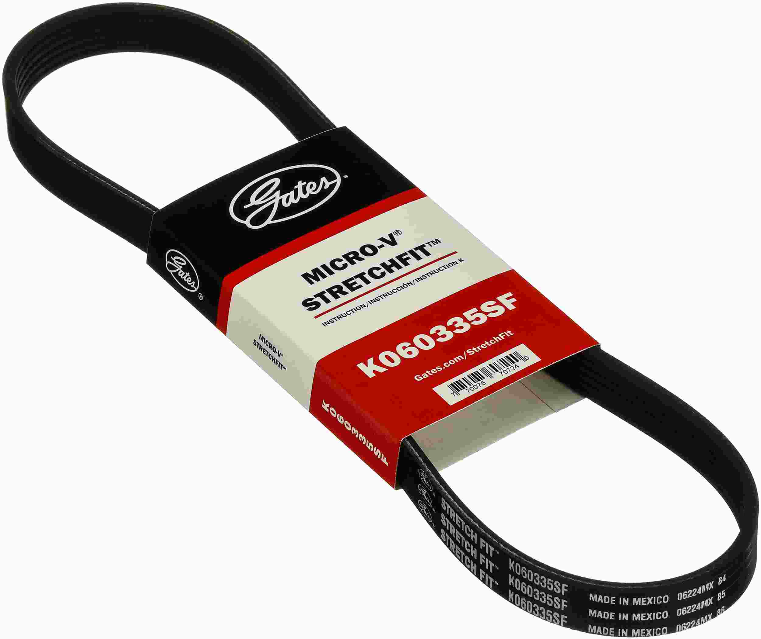 Gates 11-17 Ford Mustang V-8 5.0L A.C. Stretch Fit V-Ribbed Belt