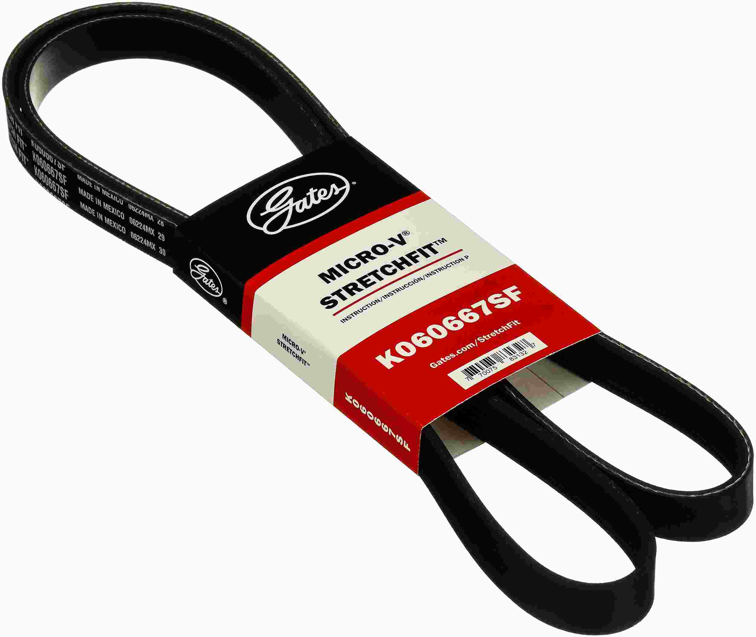 Gates 2024 Chevrolet Silverado V-8 5.3L Serpentine Stretch Fit V-Ribbed Belt