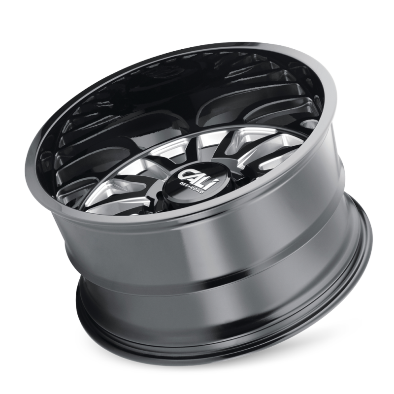 Cali Off-Road 9110 Summit 22x12 / 8x180 BP / -51mm Offset / 124.1mm Hub Gloss Black Milled Wheel