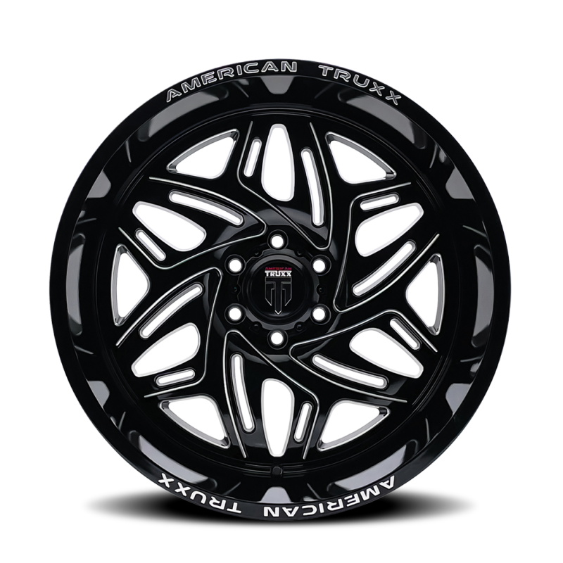 American Truxx AT1914 Euphoria 20x10 / 5x127 BP / -19mm Offset / 78.1mm Hub Gloss Black Milled Wheel