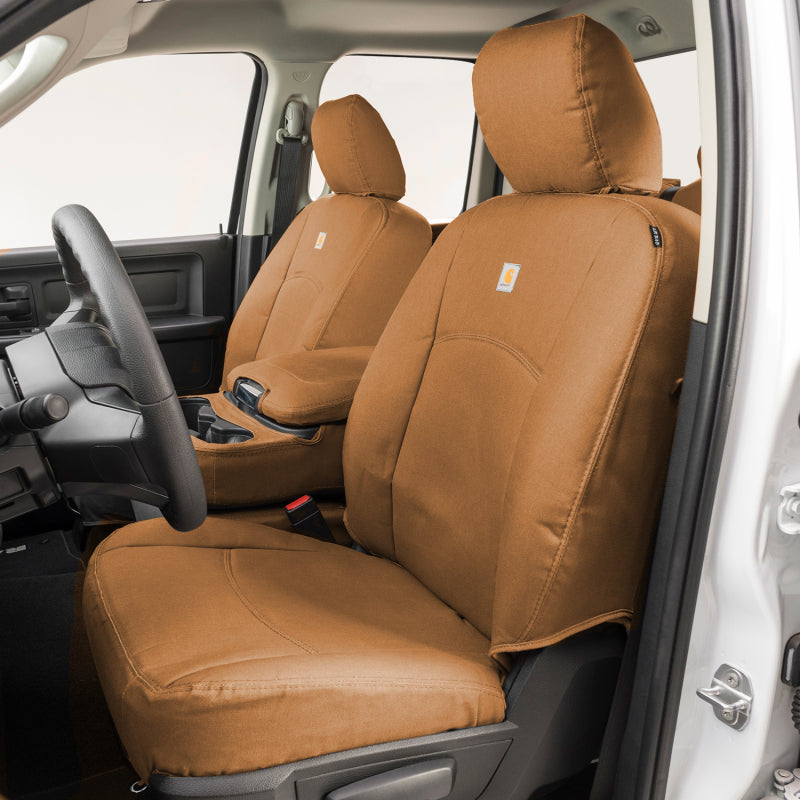 Covercraft 16-24 Chevrolet Malibu Carhartt PrecisionFit Custom Front Row Seat Covers - Brown