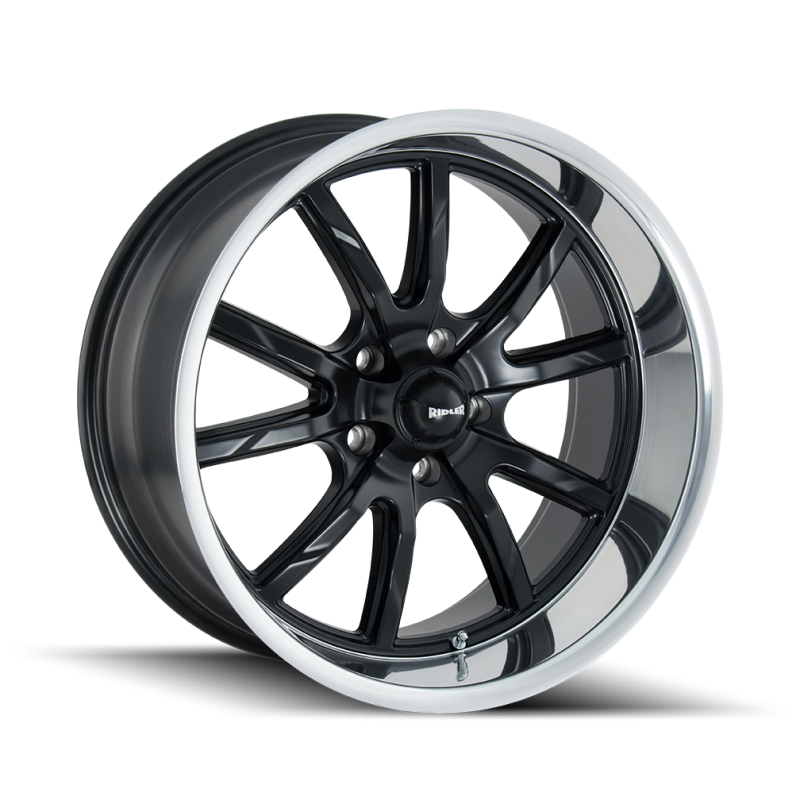Ridler 650 18x8 / 5x114.3 BP / 0mm Offset / 83.82mm Hub Matte Black Polished Wheel