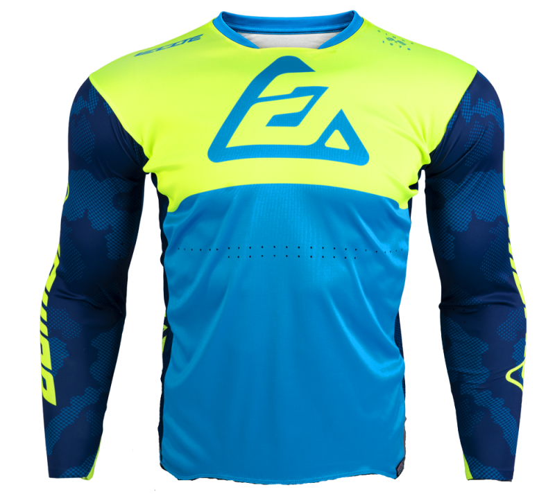 Answer LE Elite Camo Jersey Cyan/Hyper Acid/Black - Medium