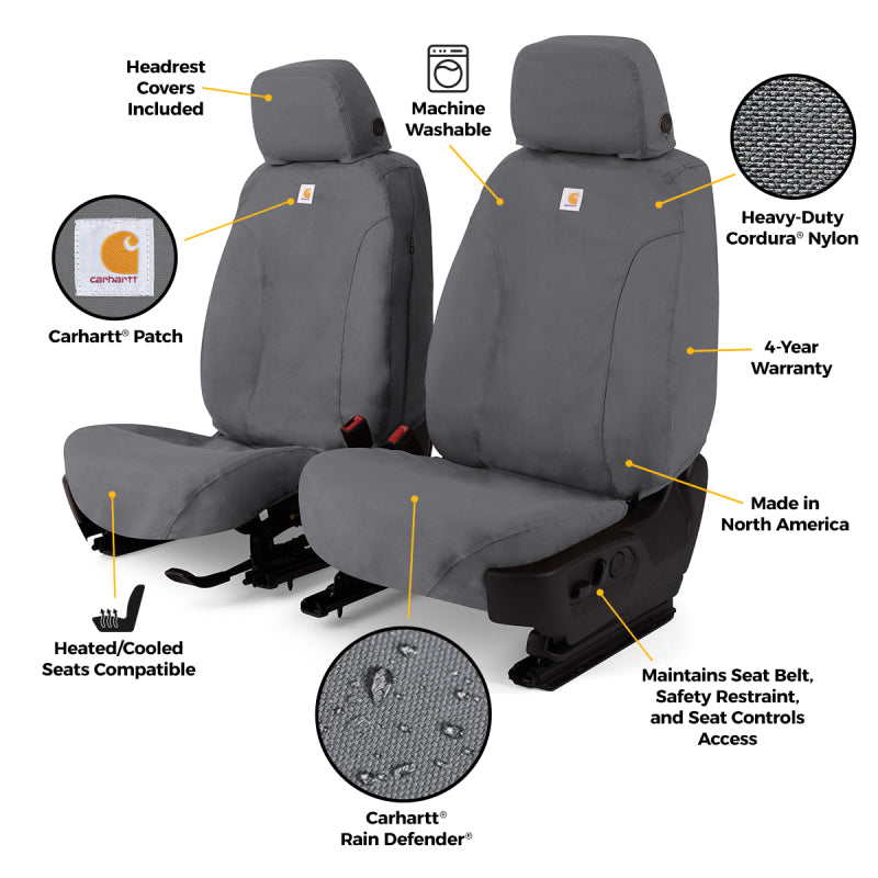Covercraft 16-23 Toyota Tacoma Carhartt Super Dux SeatSaver Second Row Custom Seat Cover - Gravel