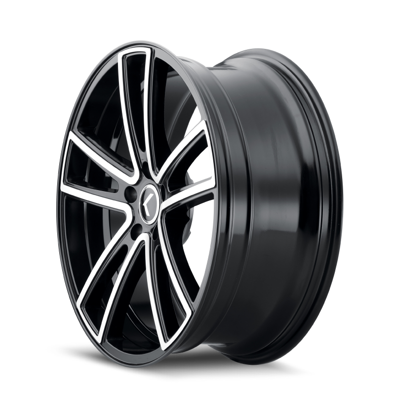 Kraze KR190 Lusso 22x8.5 / 5x120 BP / 38mm Offset / 74.1mm Hub Gloss Black Machined Wheel