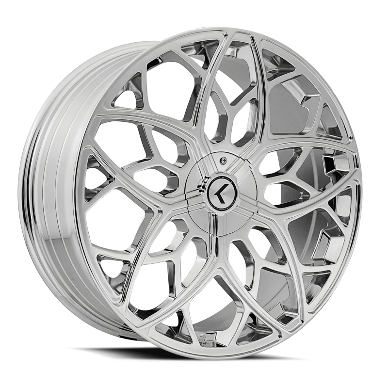 Kraze KR184 Ricochet 22x8.5 / 5x115/120 BP / 38mm Offset / 74.1mm Hub Chrome Wheel