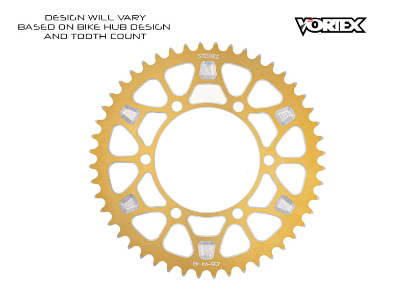 Vortex Racing V4 42 Tooth 525 Rear Sprocket - Gold