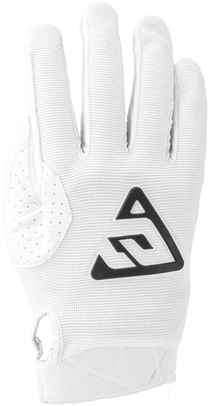 Answer 25 Peak Gloves White/Black Logo Youth - Medium