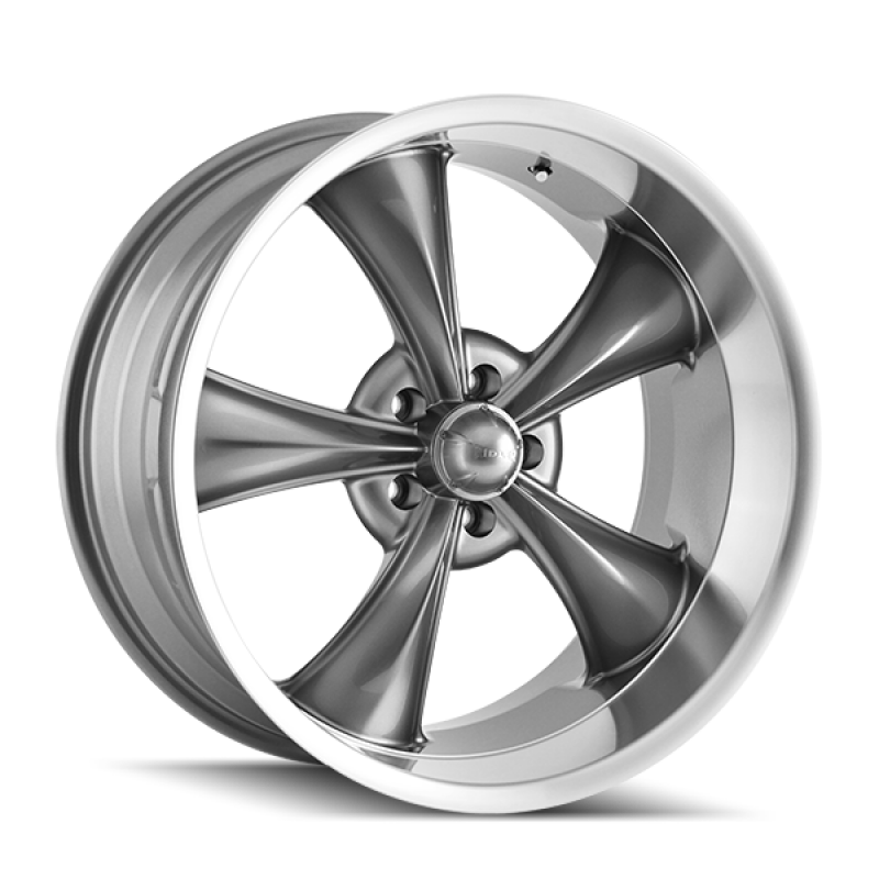 Ridler 695 17x8 / 5x120.65 BP / 0mm Offset / 83.82mm Hub Gloss Grey Machined Wheel