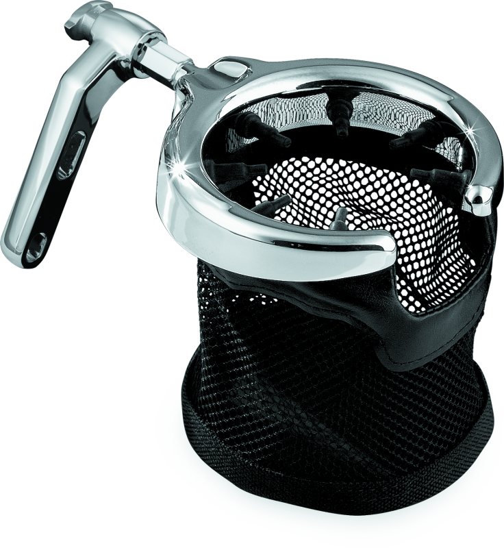 Kuryakyn Drink Holder Mesh Basket with Perch Mount Universal Chrome