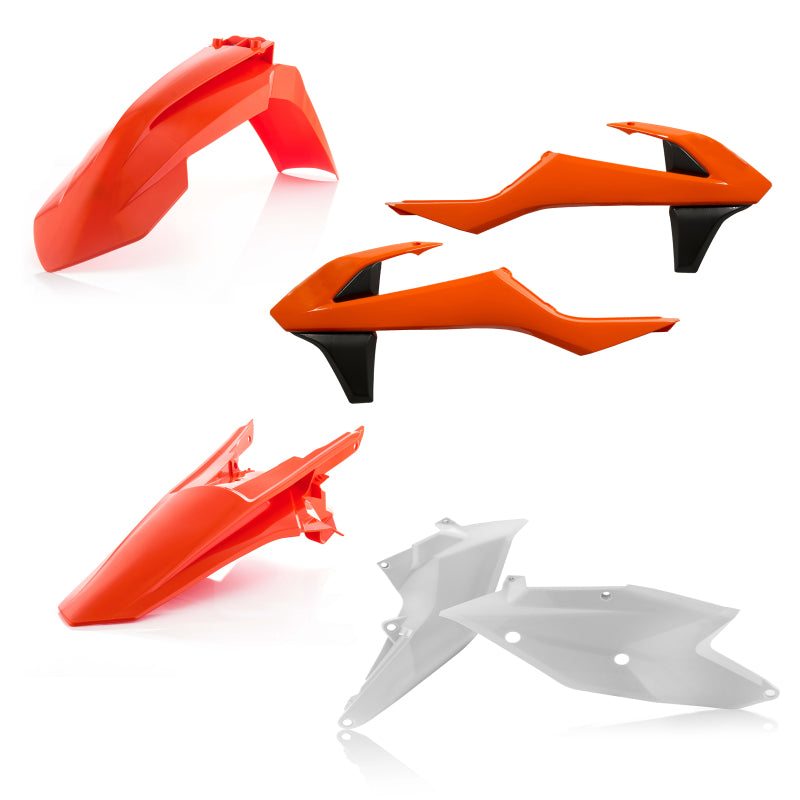 Acerbis 16-18 KTM SX125-250/ SX-F250/350/450/ XC-F250-450/ XC Plastic Kit - Orange/White Orig.18