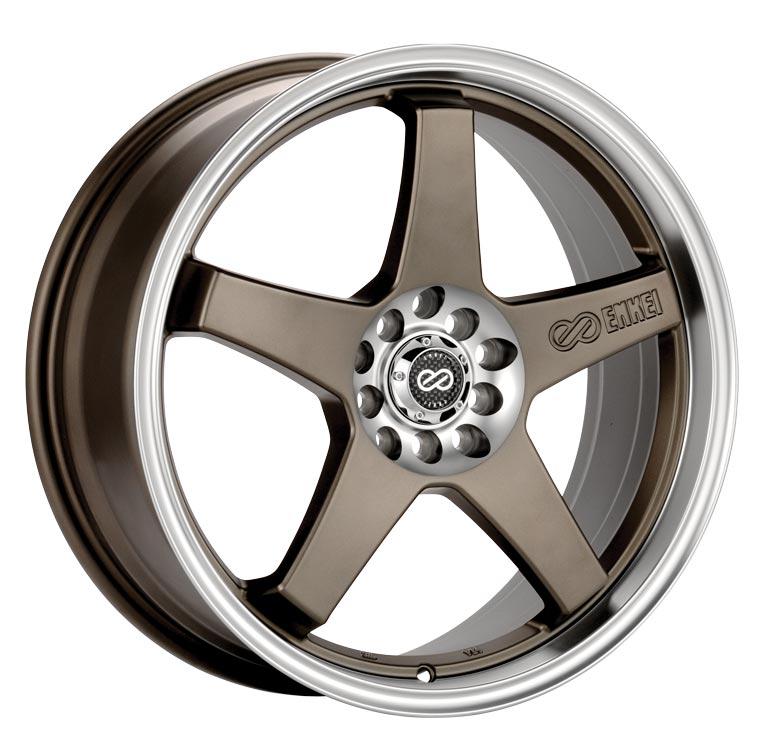 Enkei EV5 17x7 5x105/110 38mm Offset 72.6 Bolt Diameter Matte Bronze w/ Machined Lip Wheel