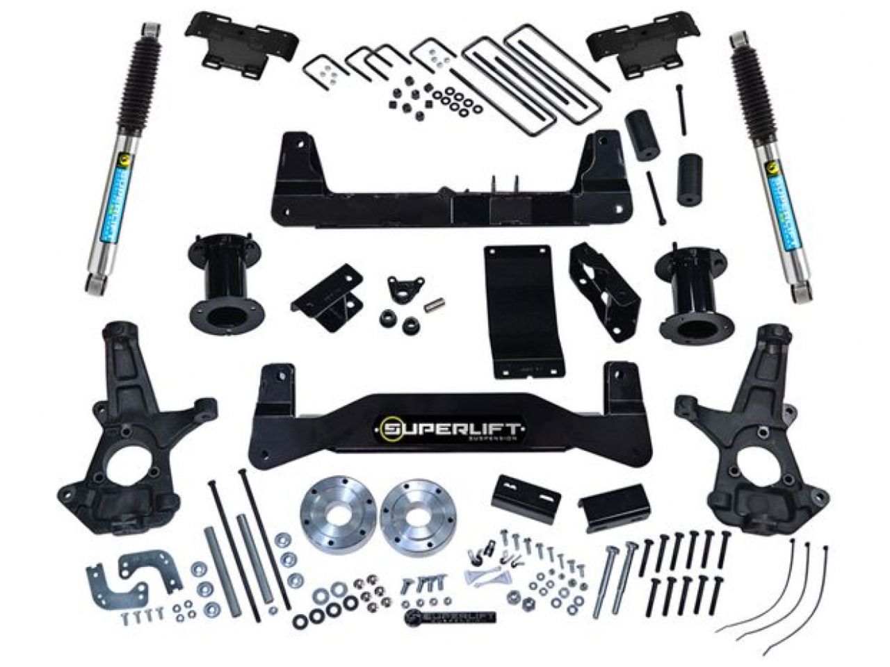 Superlift 14-18 Chevy Silv 1500 4WD 6.5in Lift Kit w/Alum/Stamped Steel Cntrl Arms & SLF Rear Shocks