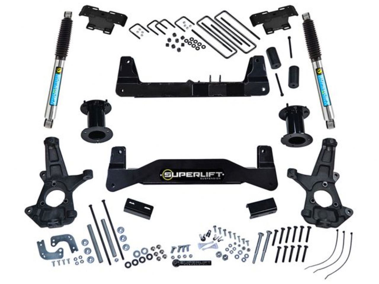 Superlift 14-18 Chevy Silv 1500 4WD 6.5in Lift Kit w/Alum/Stamped Steel Cntrl Arms & SLF Rear Shocks