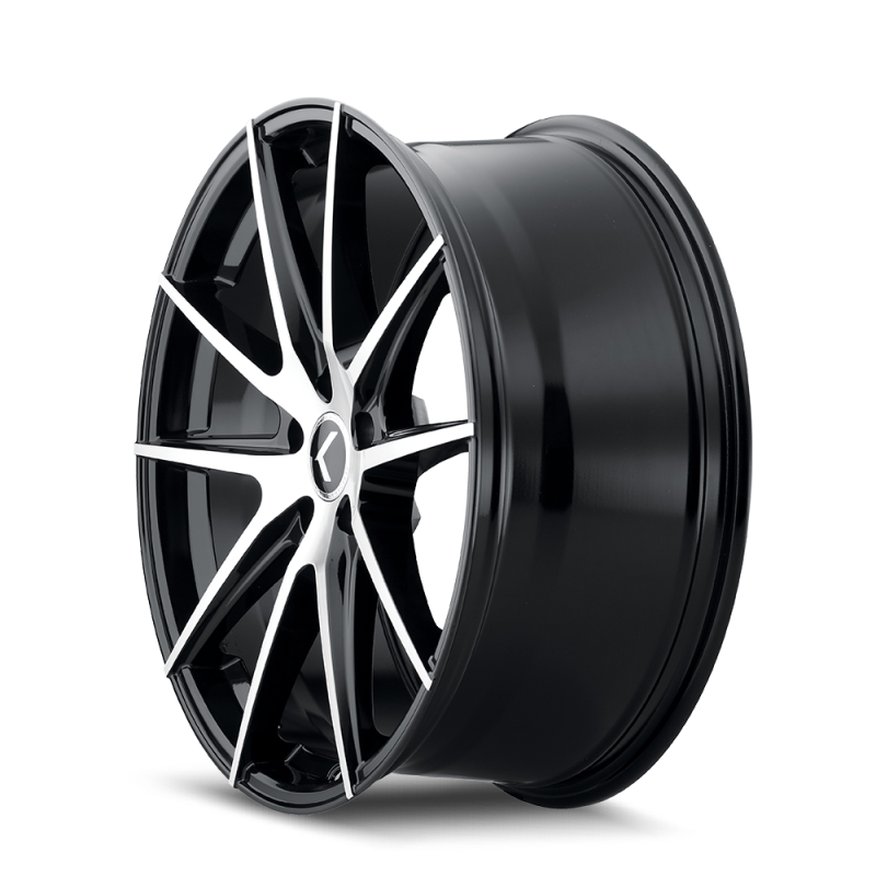 Kraze KR193 Turismo 20x8.5 / 5x115 BP / 38mm Offset / 72.62mm Hub Gloss Black Machined Wheel