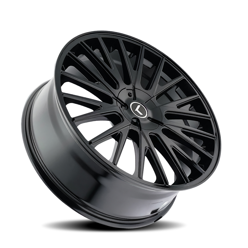Kraze KR185 Double Down 22x8.5 / 5x100/114.3 BP / 38mm Offset / 73mm Hub Gloss Black Wheel