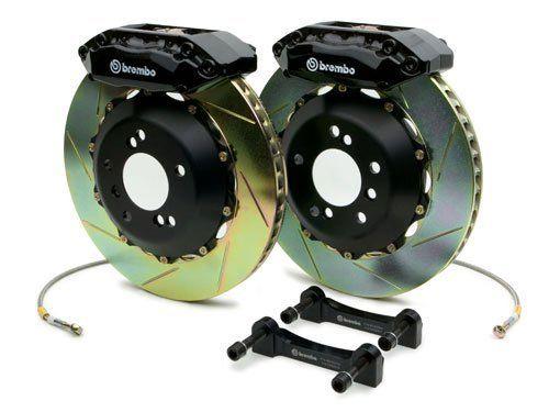 Brembo 96-00 Honda Civic EX Coupe/Sedan Front Slotted GT BBK 4 Piston 2pc 328x28 Rotors - Black