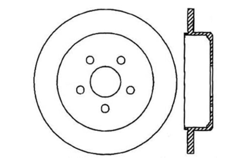 StopTech 03-09 Chrysler PT Cruiser Tur / 03-05 Dodge Neon SRT-4 Rear Right Slotted & Drilled Rotor