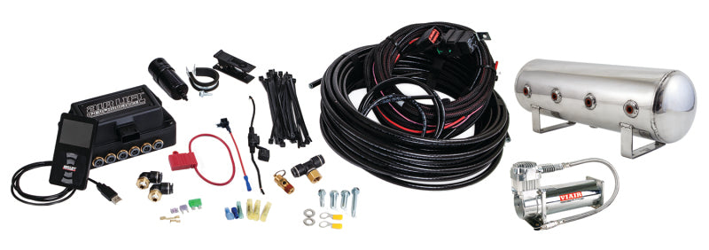 Air Lift Performance 3P (3/8 Air Line 2.5 Gal Polished Aluminum Tank VIAIR 444C Comp)