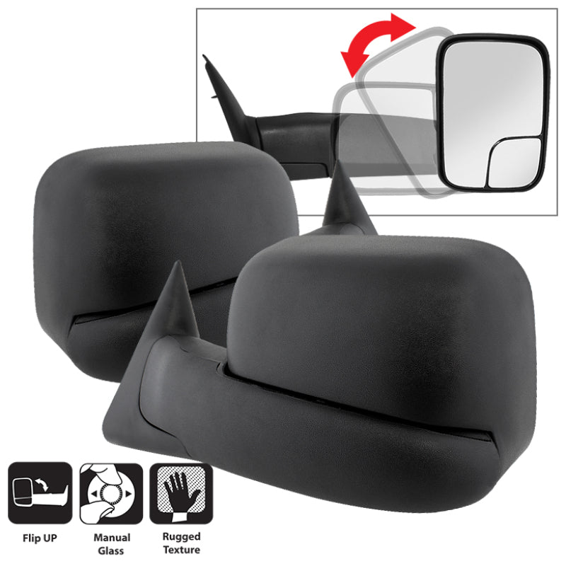 xTune Dodge Ram 94-01 L&R Manual Extendable Manual Adjust Mirror MIR-DRAM94-MA-SET