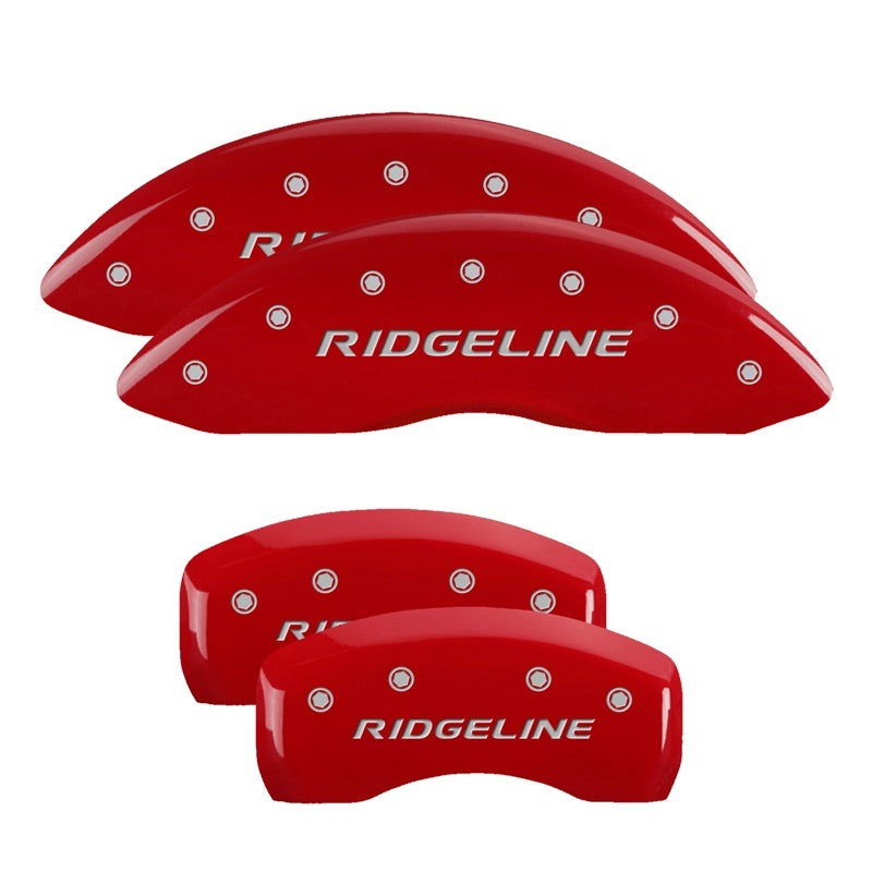 MGP 4 Caliper Covers Engraved Front & Rear Ridgeline Red Finish Silver Char 2017 Honda Ridgeline