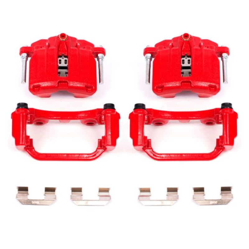 Power Stop 00-03 Cadillac DeVille Rear Red Calipers w/Brackets - Pair