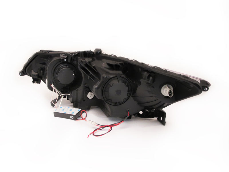 ANZO 2009-2012 Acura TSX Projector Headlights w/ Halo Black (CCFL) (HID Compatible)
