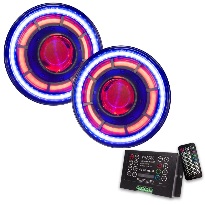 ORACLE Lighting 0718 Jeep Wrangler JK Oculus 7in ColorSHIFT Bi-LED Projector Headlights