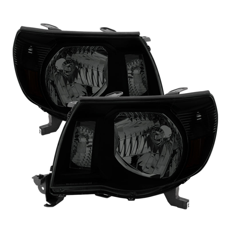 xTune Toyota Tacoma 05-11 Amber Crystal Headlights Black Smoked HD-JH-TT05-AM-BSM